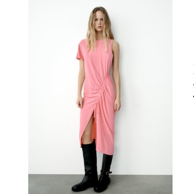 Zara Barbie Pink Unbalanced Dress S
